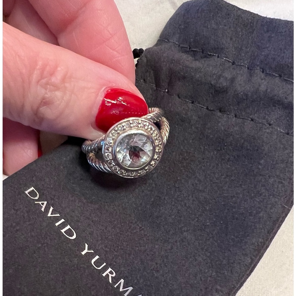 David Yurman Prasiolite and Diamond Cerise Ring sz 6
